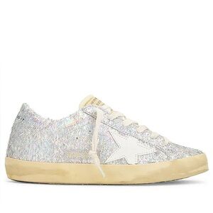 GOLDEN GOOSE Super-Star sneaker iridescent silver & yellow. GUC. Sz 37